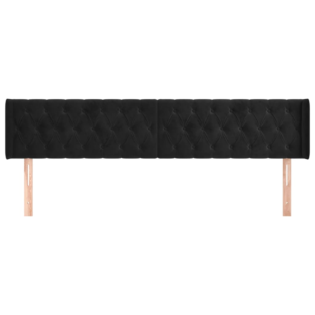 Kopfteil mit Ohren Dunkelblau 93x16x78/88 cm Samt
