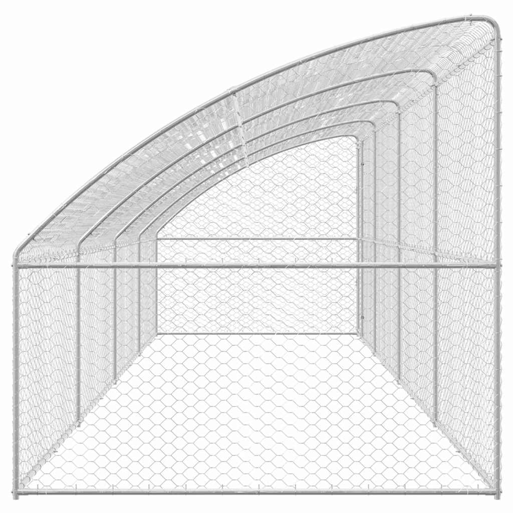 Hundekäfig 2 pcs Silber 4 x 2 x 2 m Verzinkter Stahl