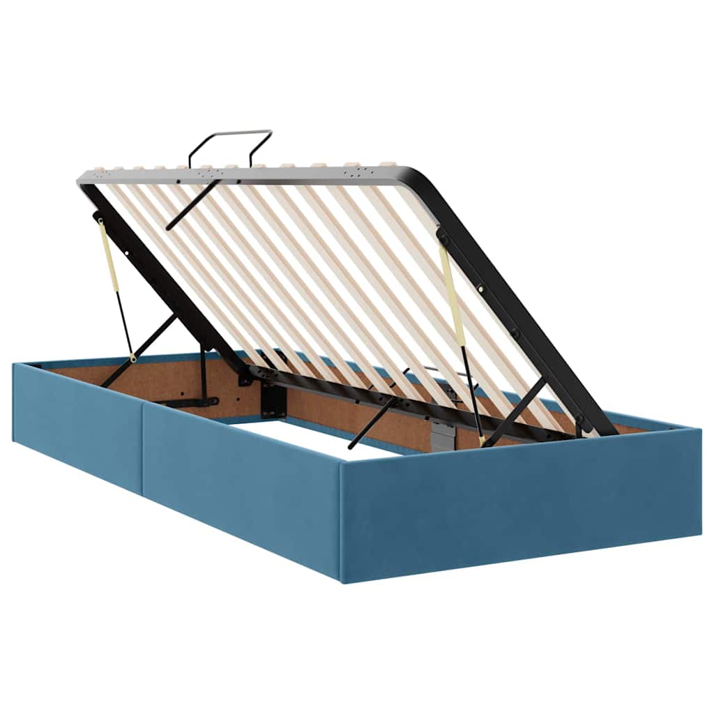 Aufbewahrungsbett mit Matratze Hellgrau 180 x 200 cm Samt