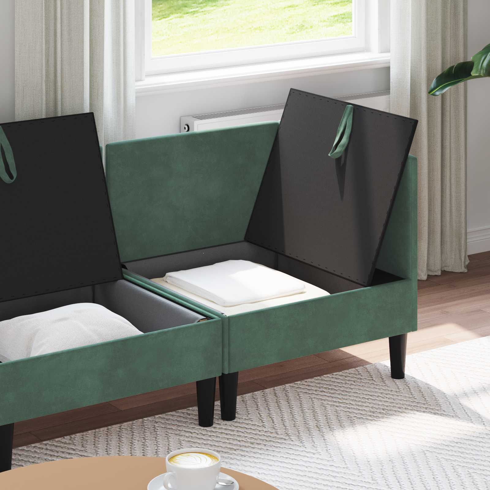 Wohnzimmergarnitur mit Kissen mit Speicher 3 pcs Hellgrau Samt