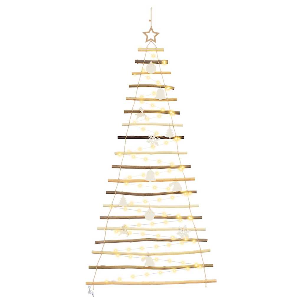 Weihnachtsbaum mit 30 LEDs Natur 90 cm Massives Eschenholz