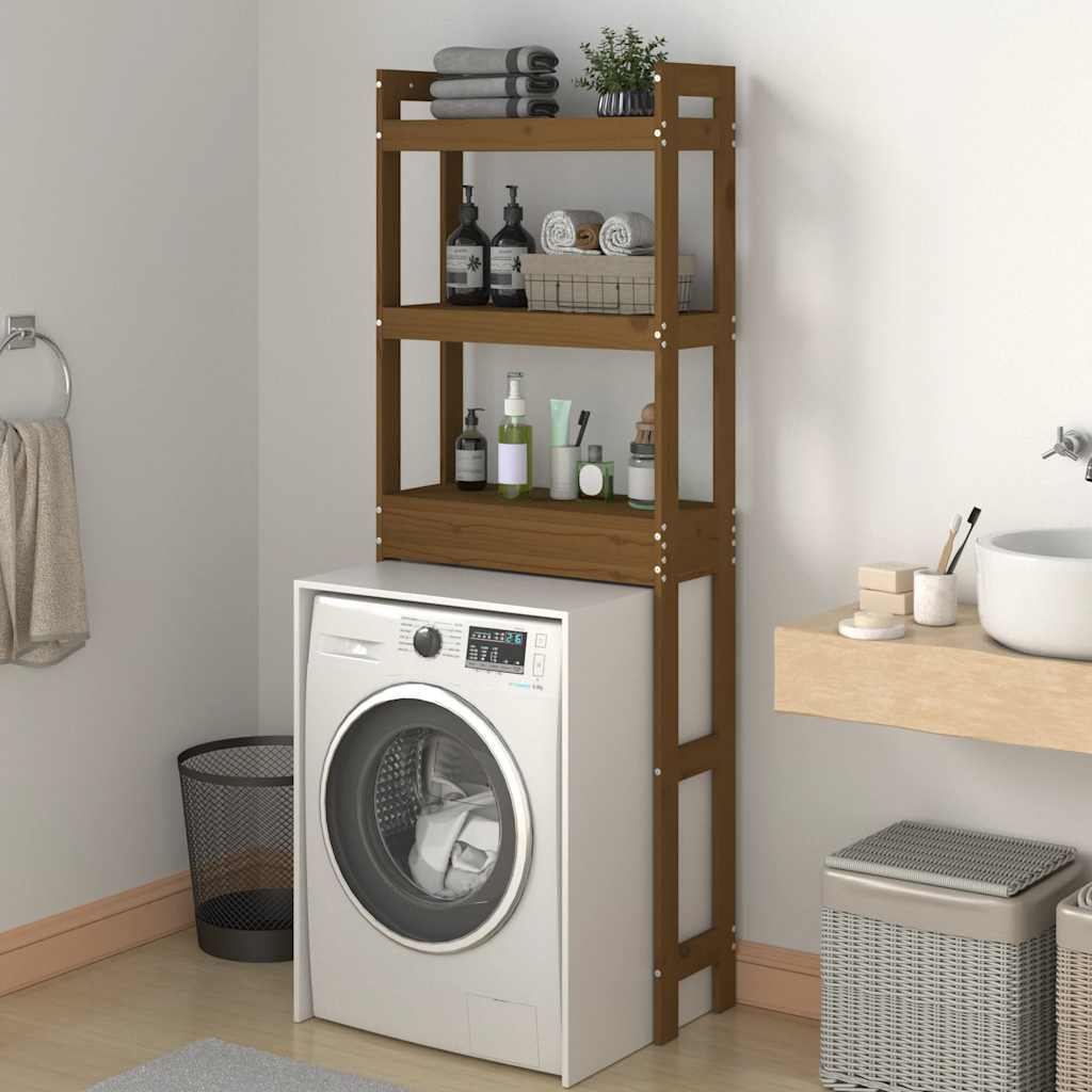 Toilettenregal 63x26x171 cm Massivholz Kiefer