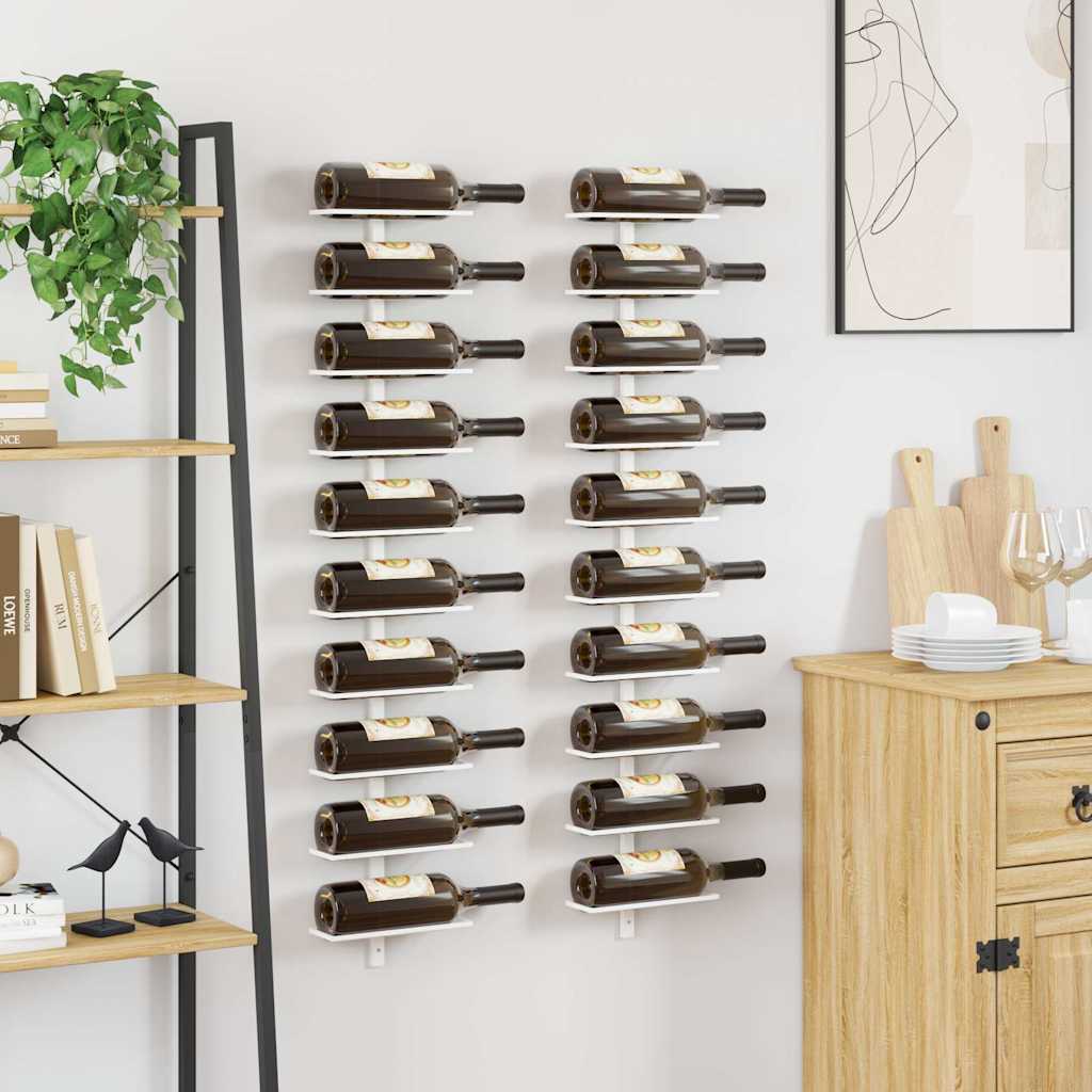 Wand-Weinregal für 9 Flaschen Schwarz Eisen