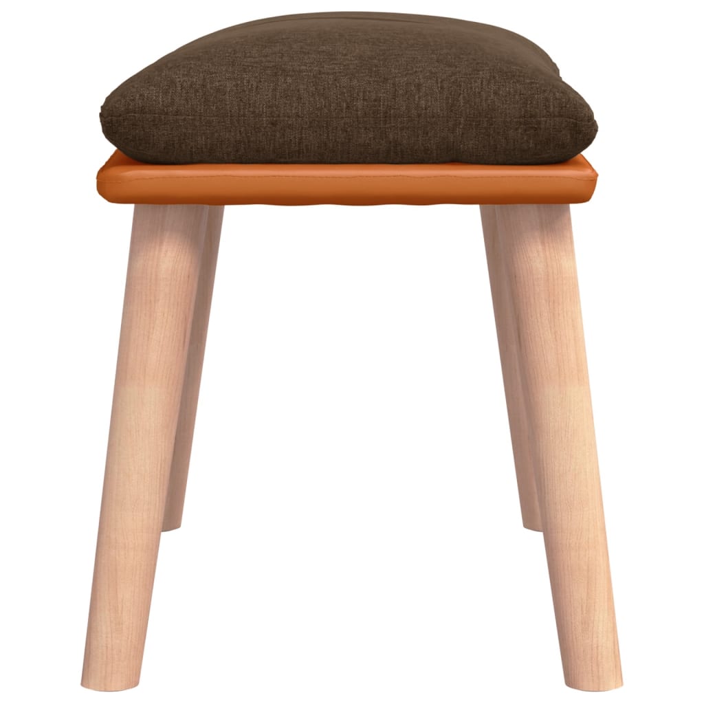 Fußhocker Hellgrau 45x29,5x35 cm Stoff und Kunstleder