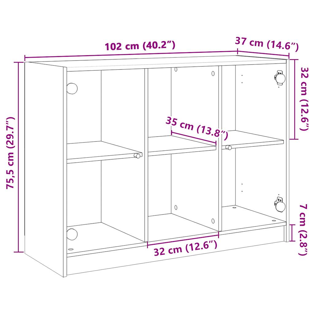 Bücherschrank mit Türen Weiß 204x37x75 cm Holzwerkstoff