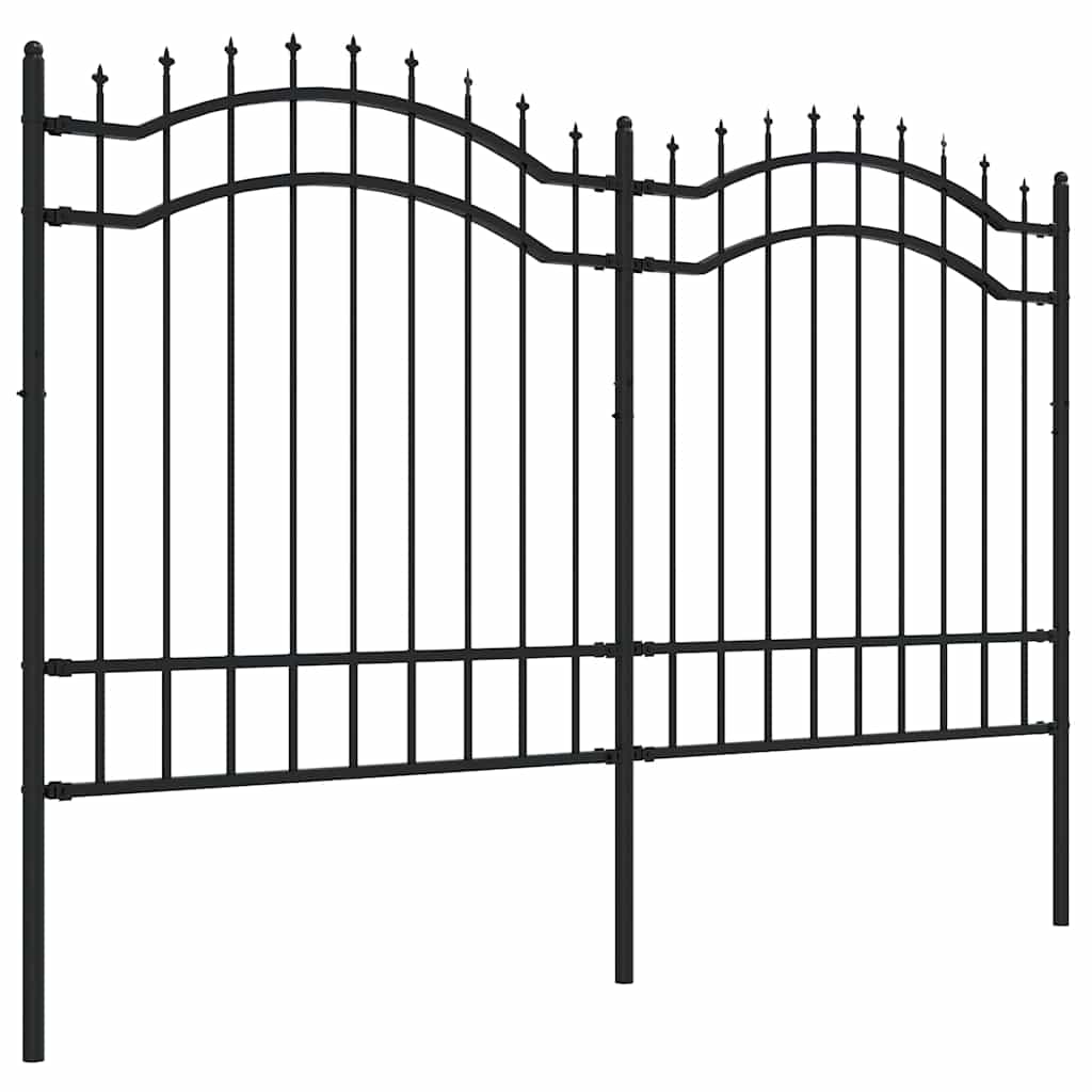 Gartenzaun Woerden mit Speerspitze Schwarz 240 x 75 cm Stahl