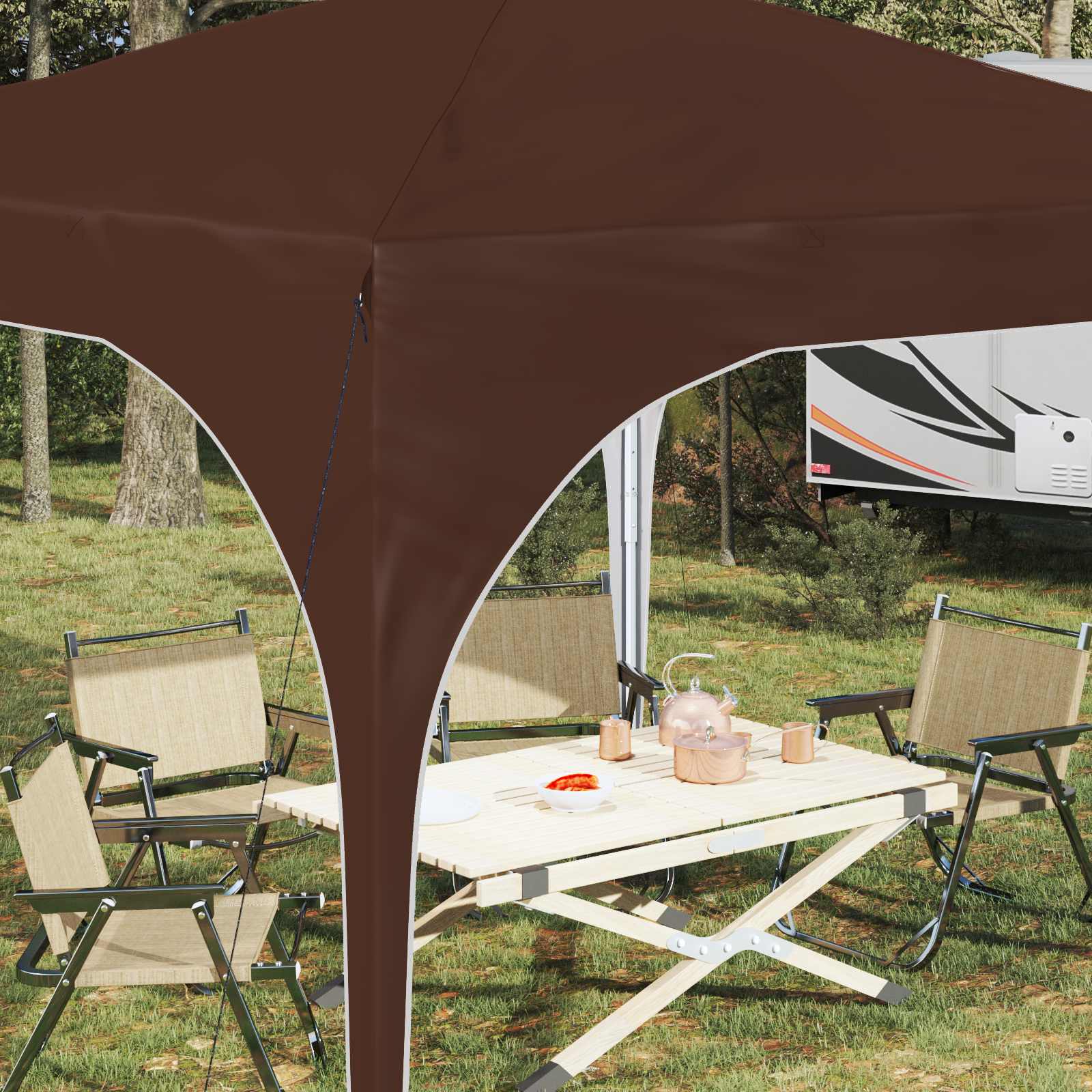 Pop-up Partyzelt 290 x 290 x 245 cm Creme