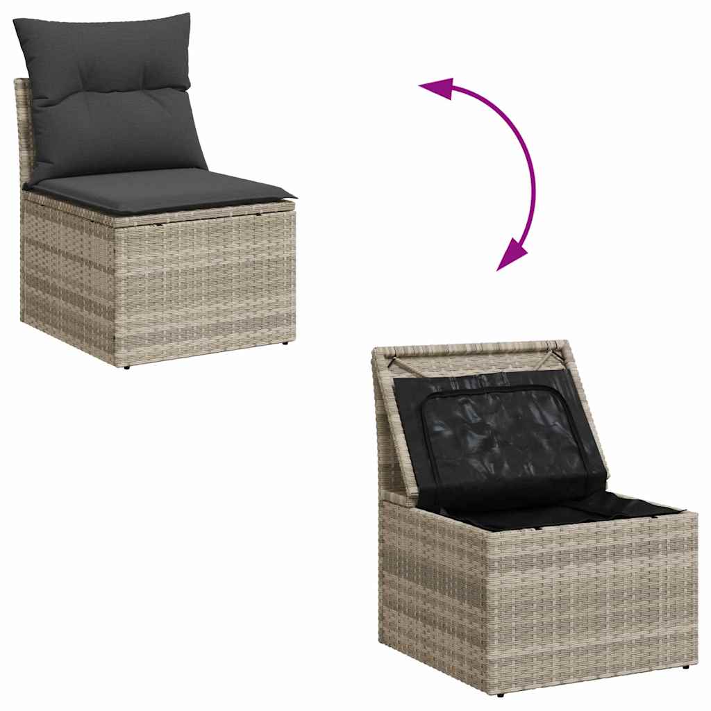Garten Essgruppe mit Kissen 6 pcs Schwarz und Creme