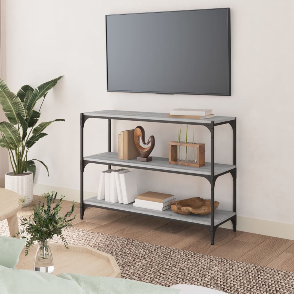 Bücherregal Schwarz 40x33x70,5 cm Holzwerkstoff und Stahl