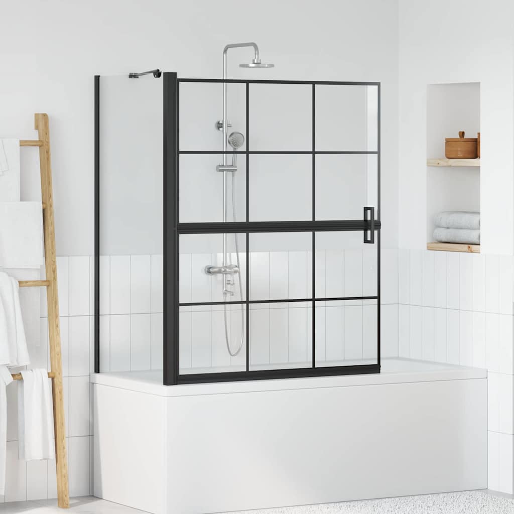 Bad-Duschschirm Schwarz und Transparent 80 x 68 x 128 cm