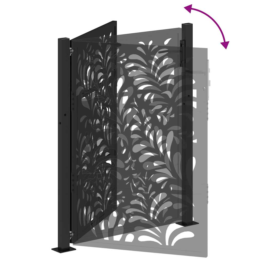 Gartentor Schwarz 100x100 cm Stahl Lichtdesign