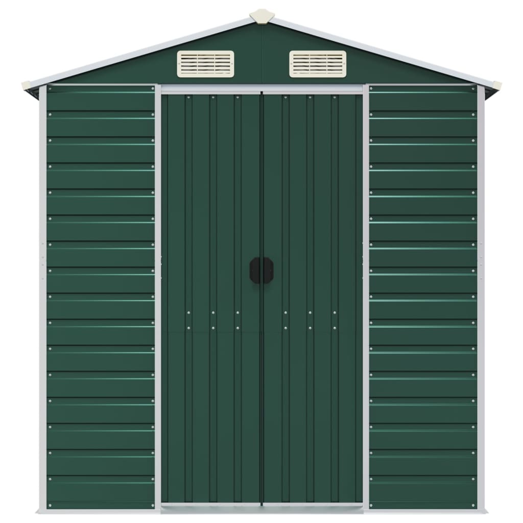 Gerätehaus Grün 191x130x198 cm Verzinkter Stahl