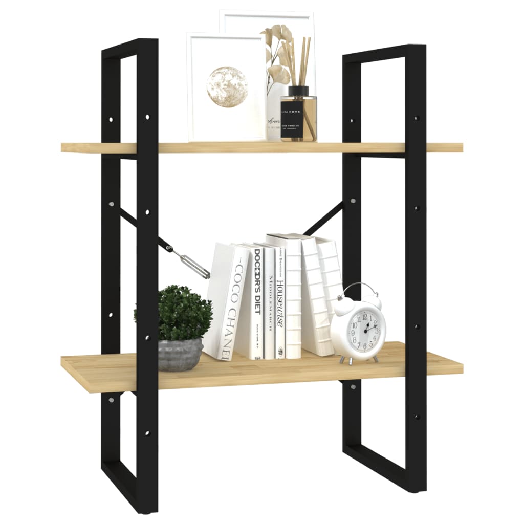 Bücherregal 2 Fächer Weiß 60x30x70 cm Holzwerkstoff
