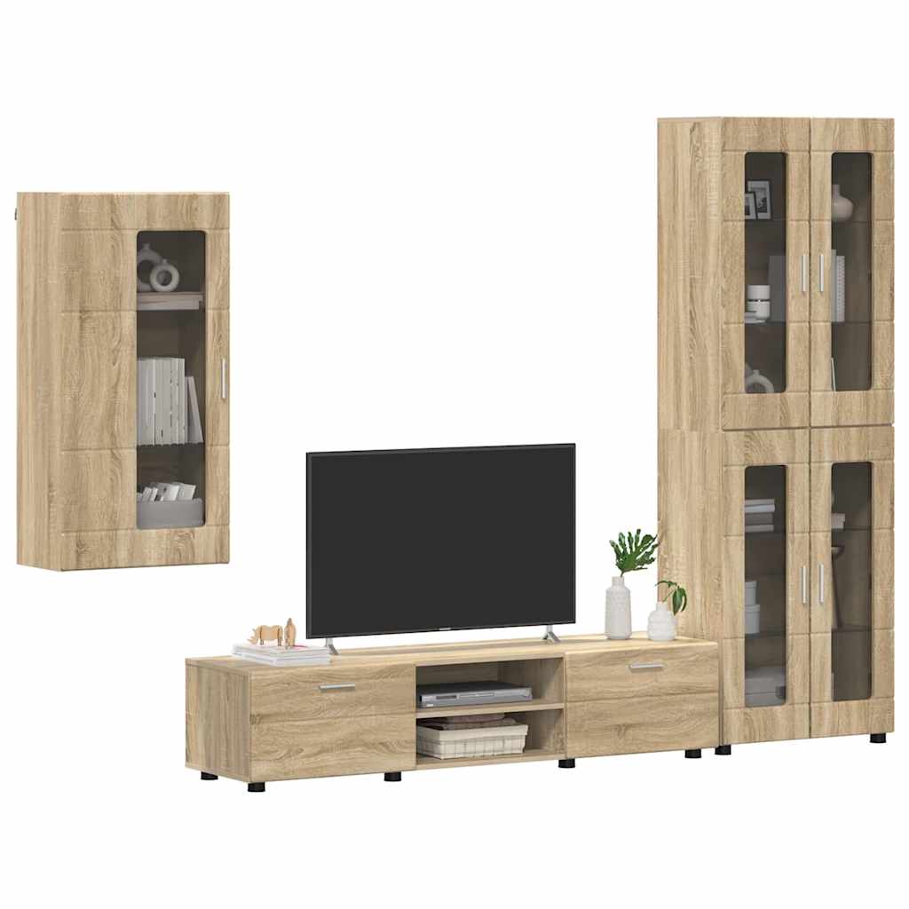 Highboard mit Regal FLORIN Weiß 60 x 35 x 182 cm Holzwerkstoff