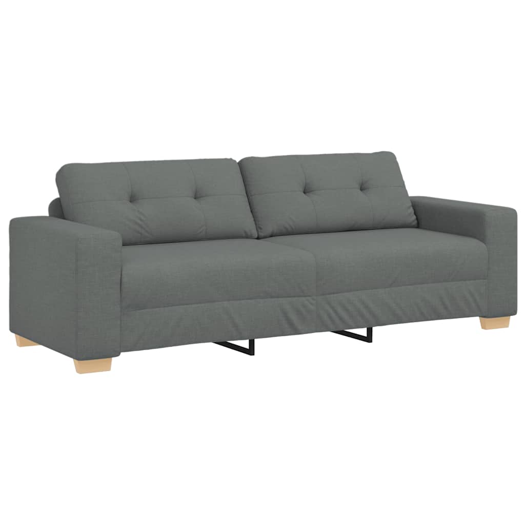 2-teiliges Sofa-Set mit Kissen, hellgrauer Stoff