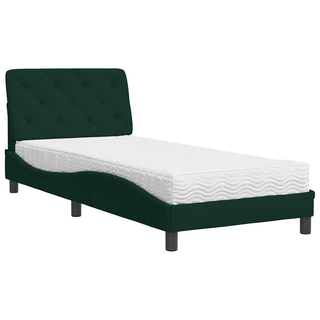 Bett mit Matratze Hellgrau 80x200 cm Samt