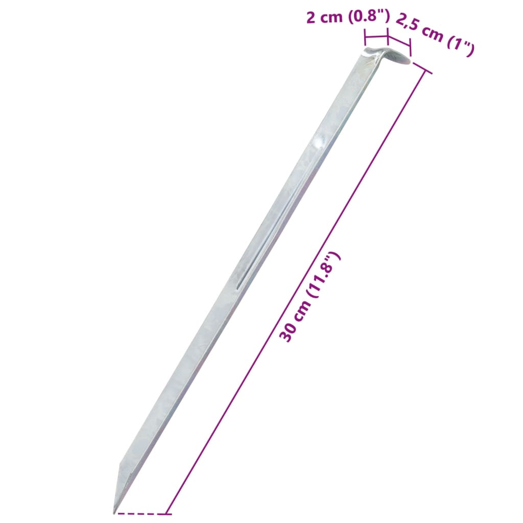 Zeltheringe 24 Stk. 17 cm Ø20 mm Verzinkter Stahl