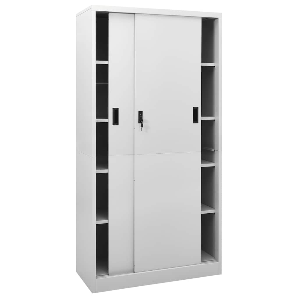 Büroschrank mit Schiebetür Weiß 90x40x180 cm Stahl