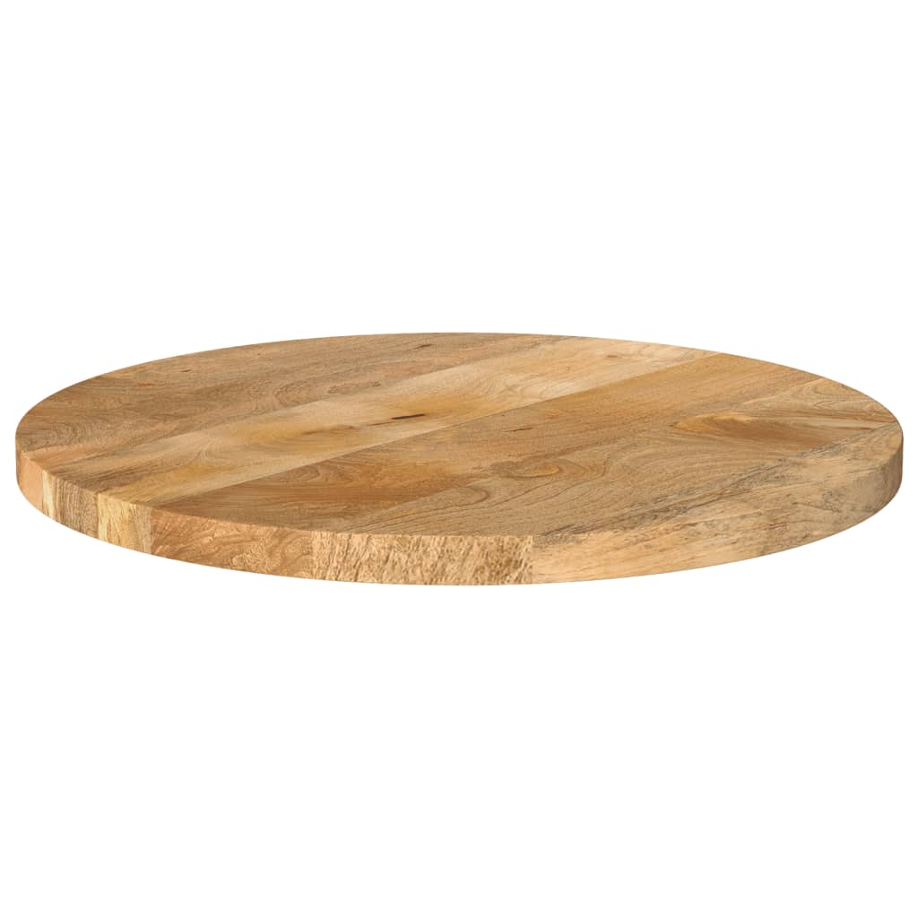 Tischplatte Ø 40x2,5 cm Rund Raues Massives Mangoholz