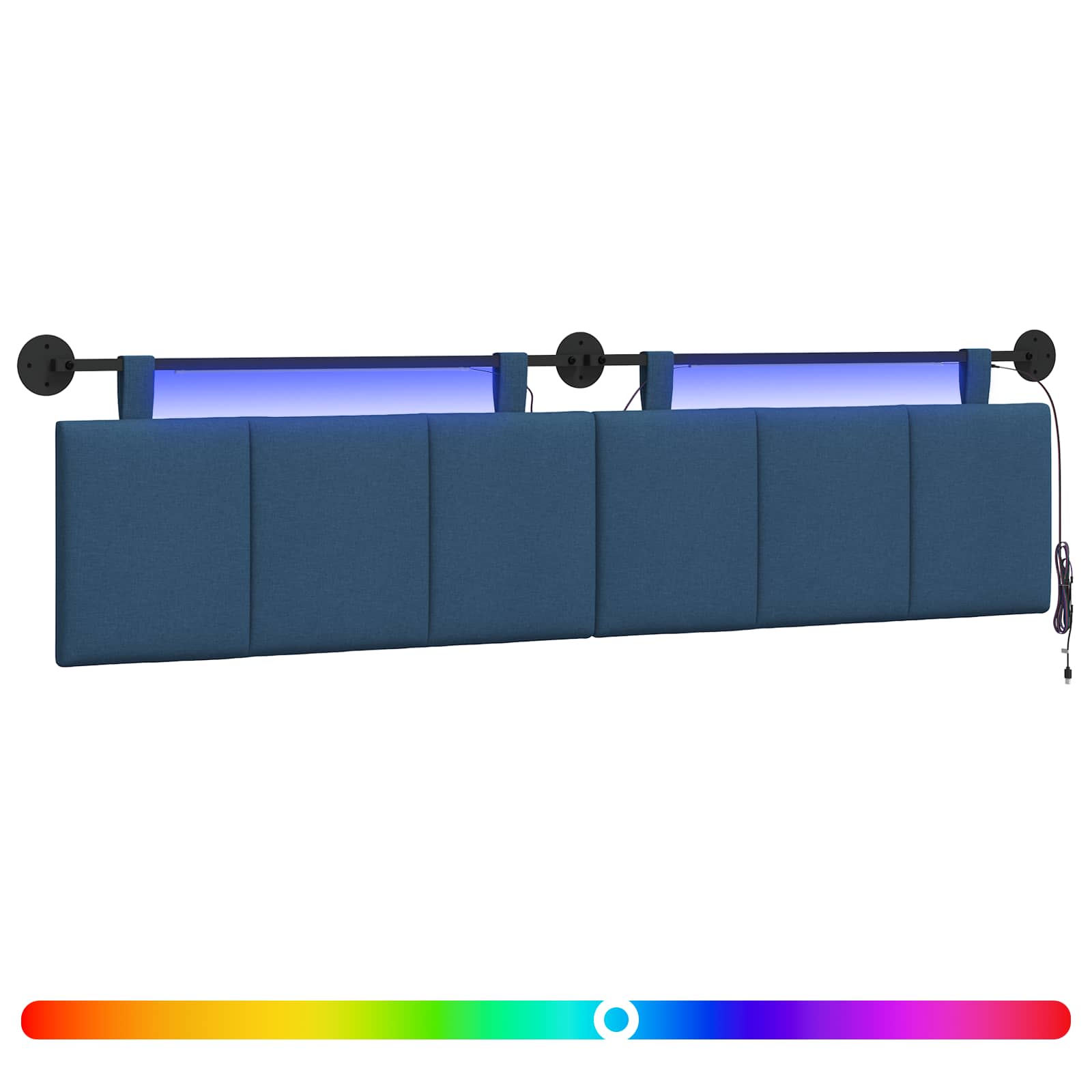 Hängendes Kopfteil Mit LED Licht Wolkengrau Stoff