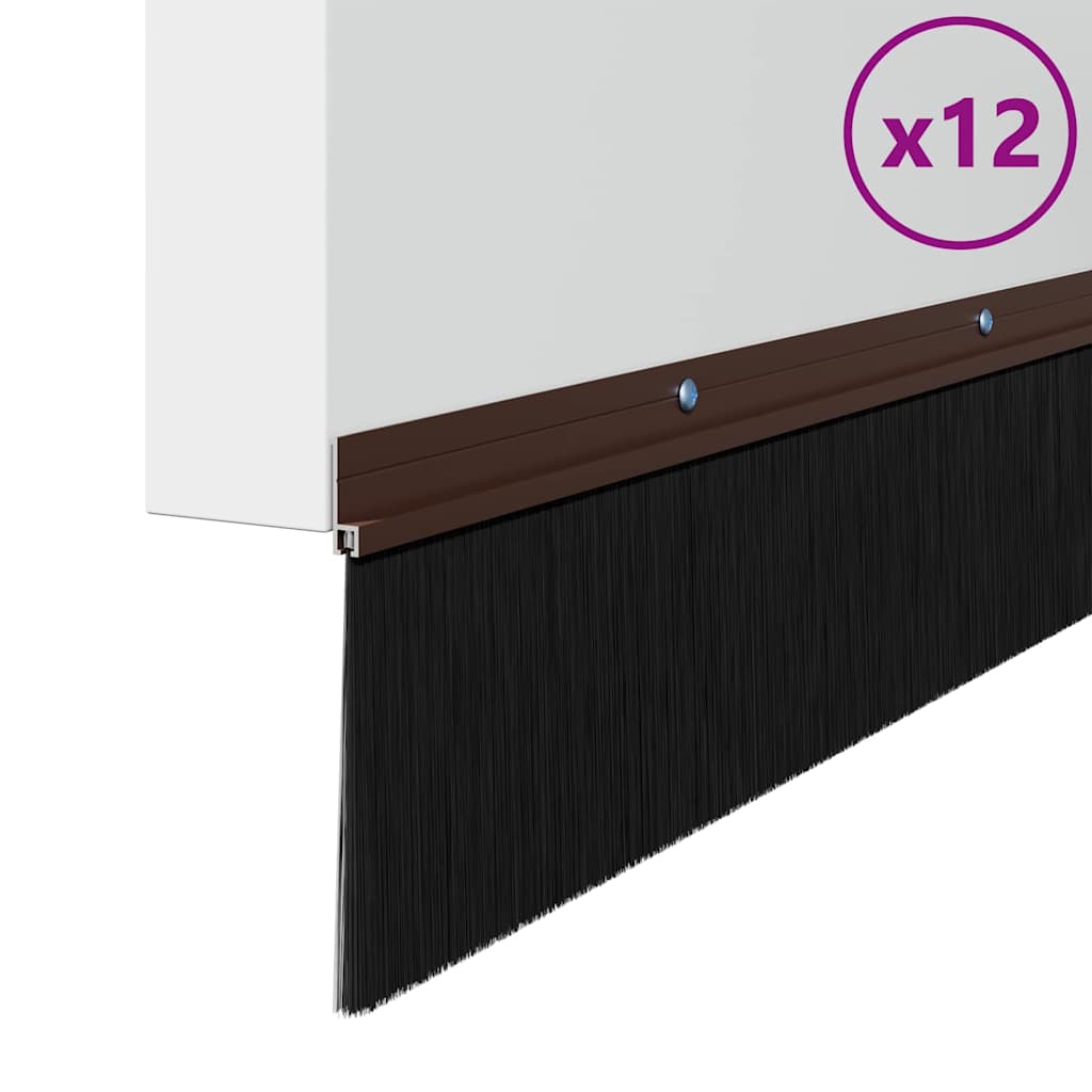 Aufsteck Türbürstendichtungen 2 pcs Braun 100 cm