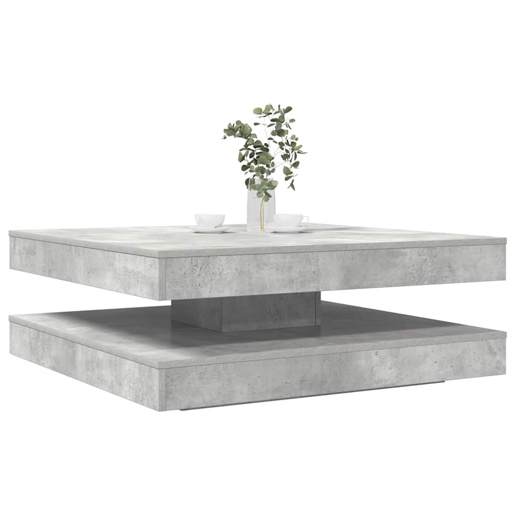 Couchtisch 360-Grad Drehbar Weiß 90x90x34,5 cm
