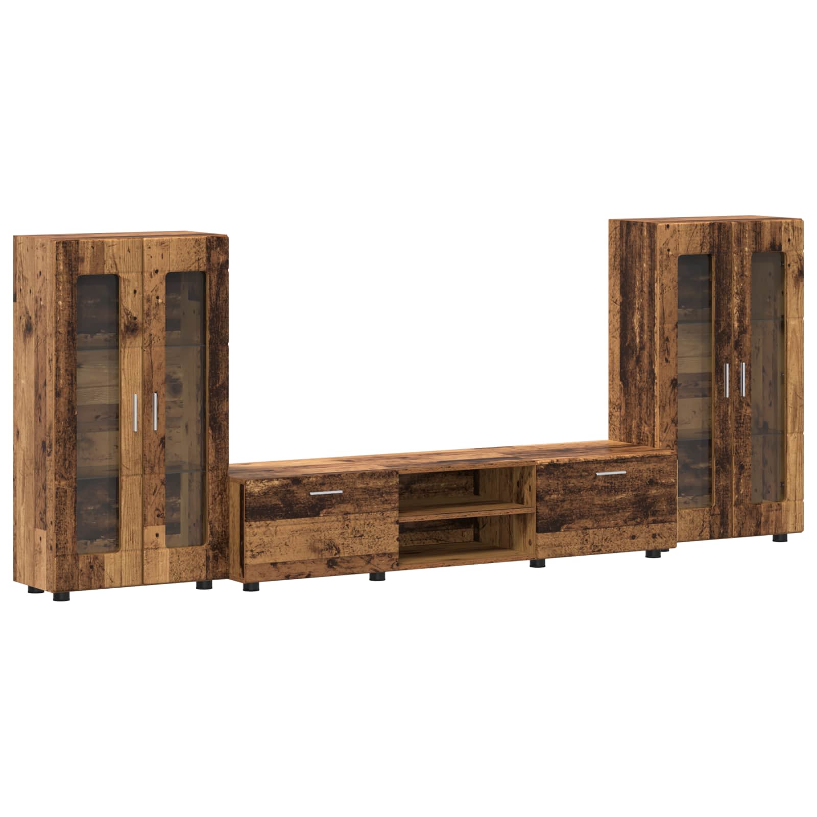 Highboard mit Regal FLORIN Weiß 60 x 35 x 182 cm Holzwerkstoff