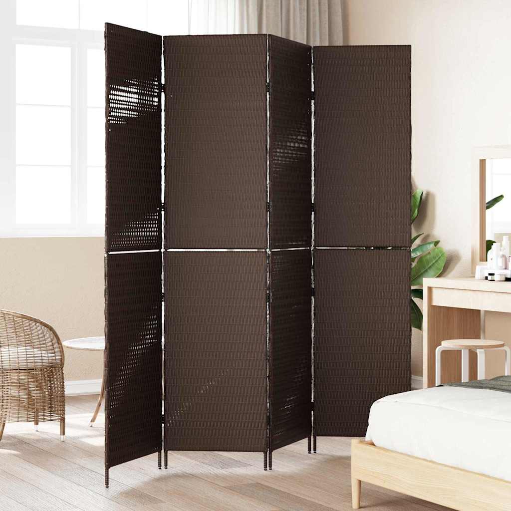 Raumteiler Schwarz 146 x 180 cm Poly-Rattan