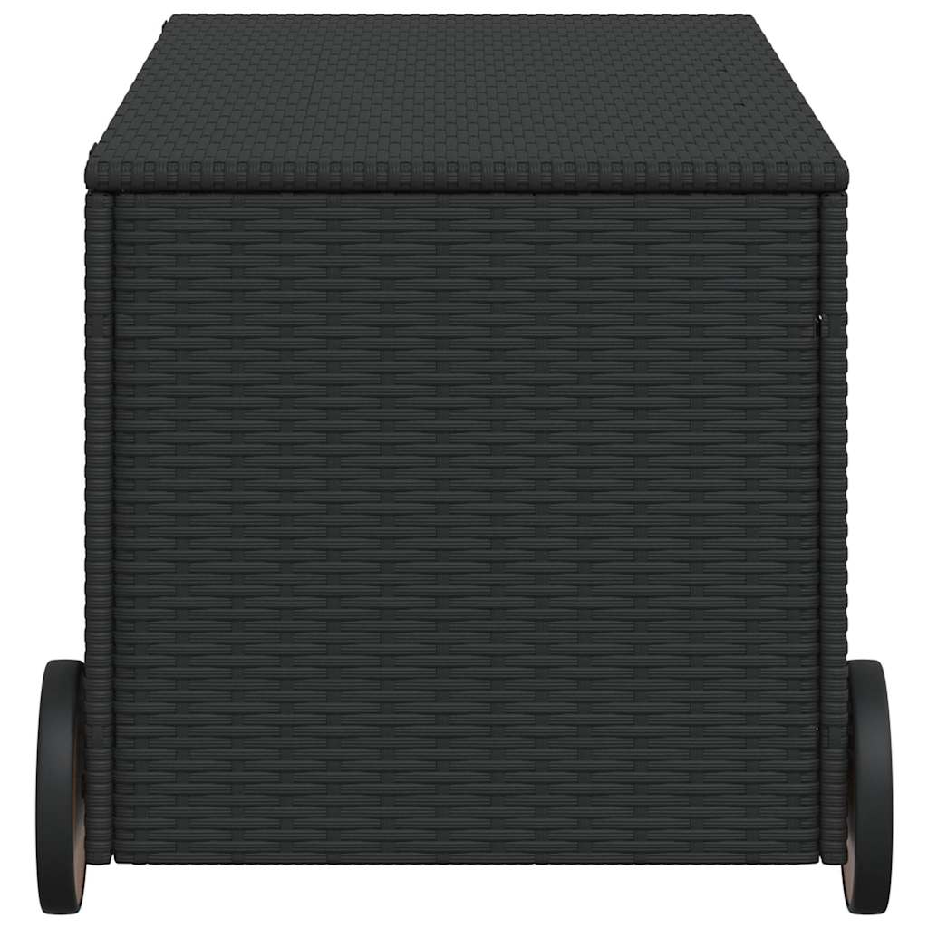 Gartentruhe Schwarz 283L Poly Rattan