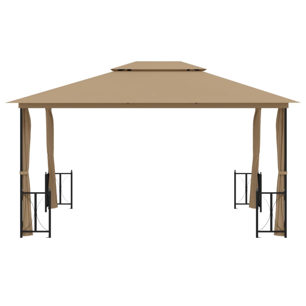 Pavillon mit Seitenwänden & Doppeldach 3x3 m Anthrazit