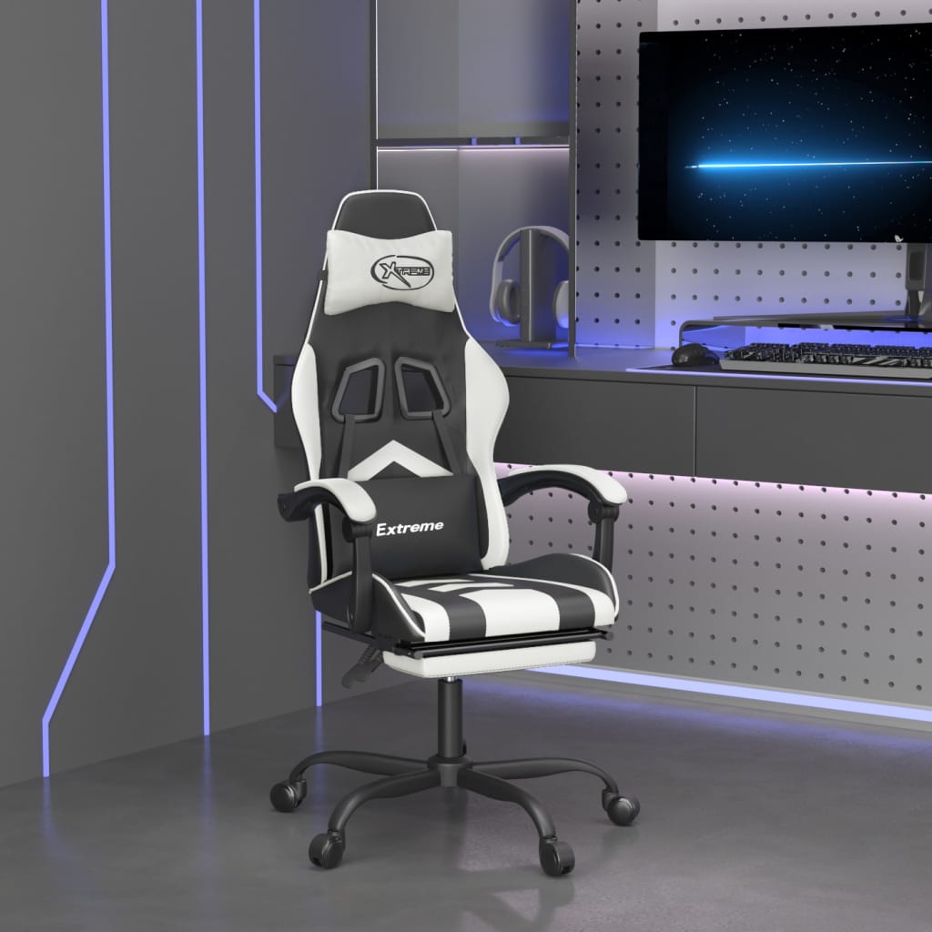 Gaming-Stuhl Drehbar Schwarz und Rot Kunstleder