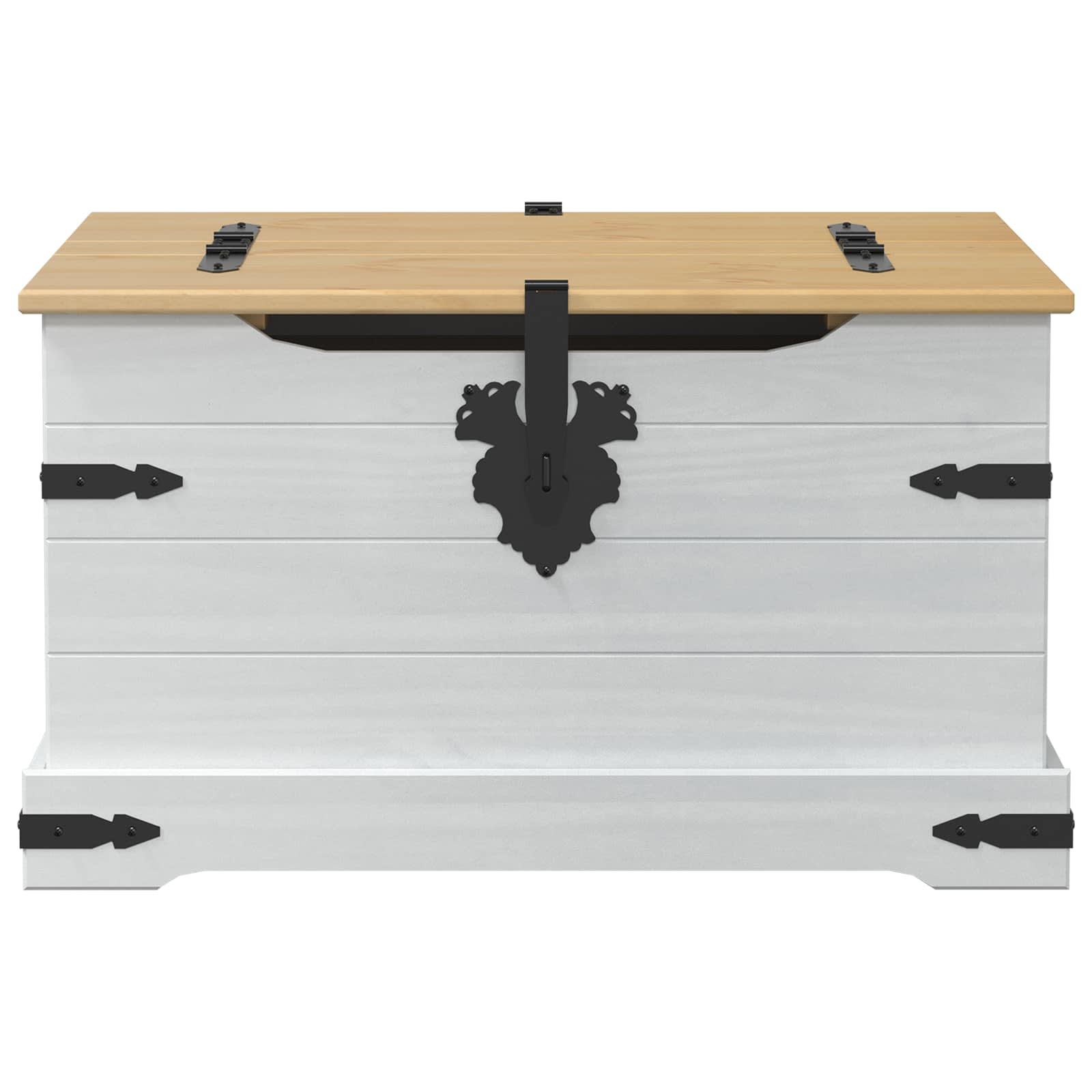 Truhe Corona 78x78x45 cm Massivholz Kiefer