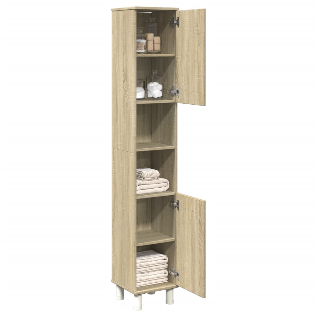 Badezimmerschrank Weiß 30x30x179 cm Holzwerkstoff