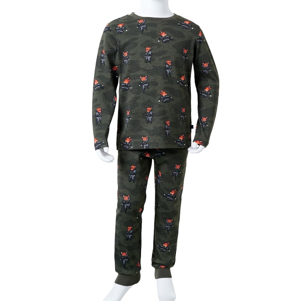 Kinderpyjama mit Langen Ärmeln Khaki 92