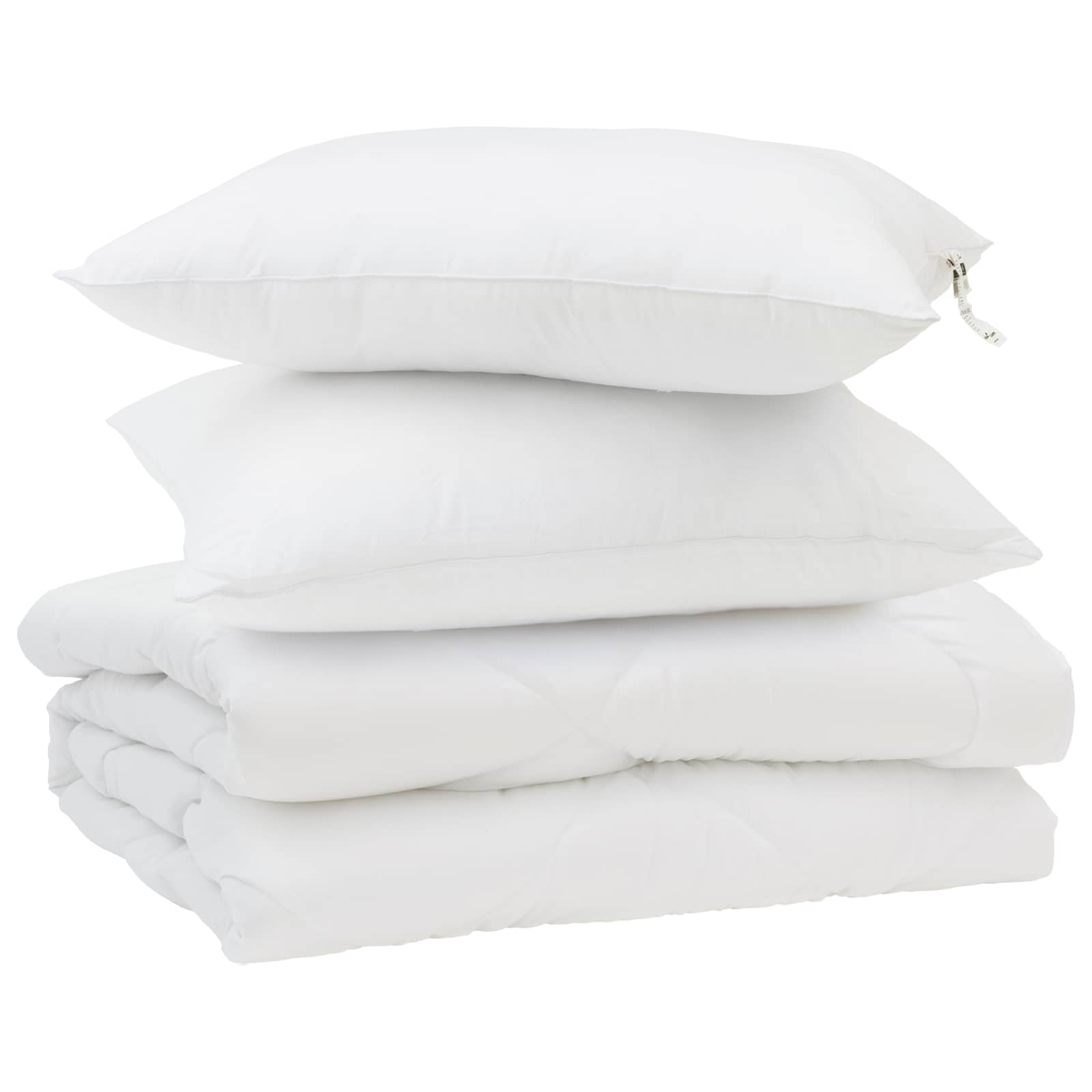 Sommerdecke mit Kissen 3 pcs Weiß Mikrofaser
