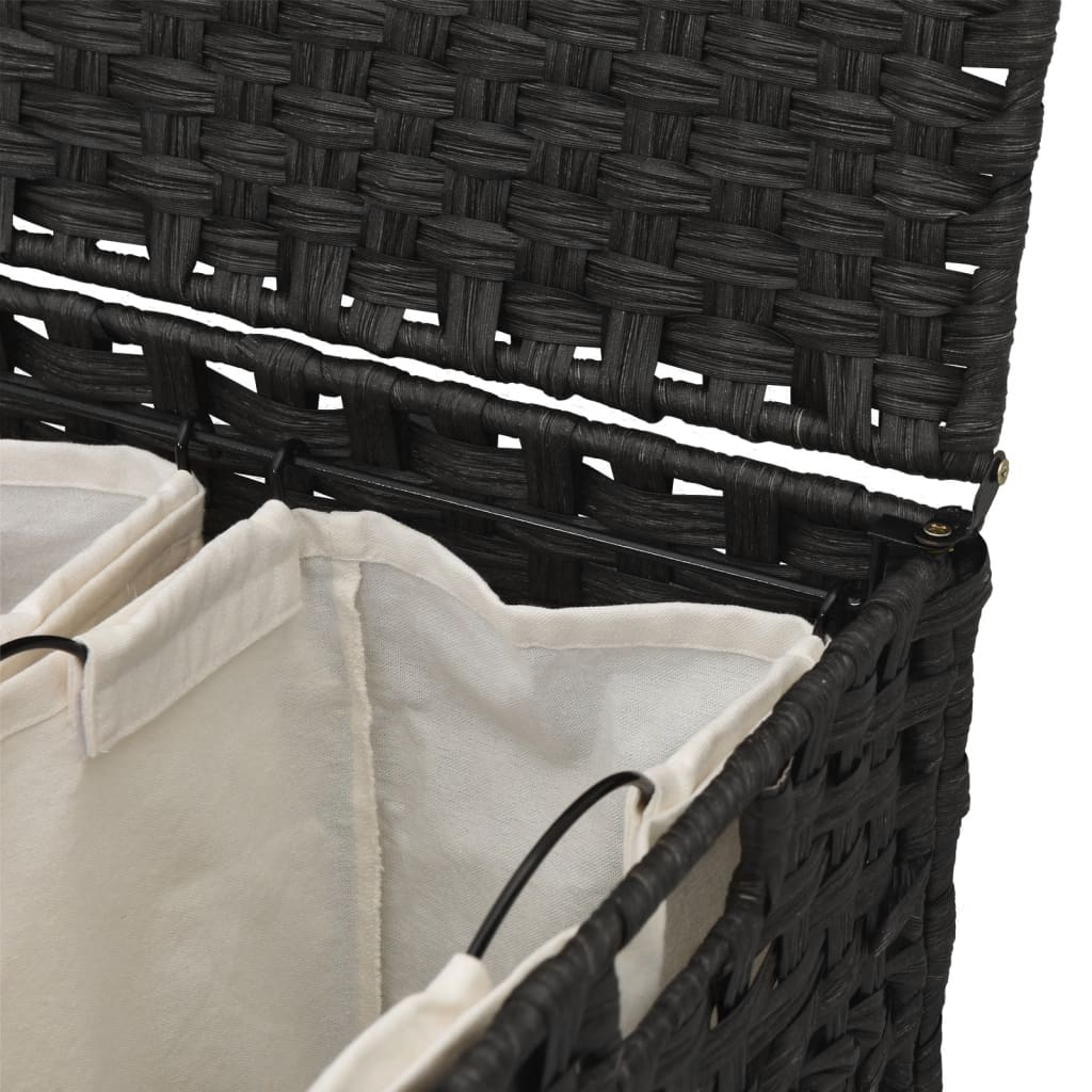 Wäschekorb mit Rollen 66x35x60 cm Rattan