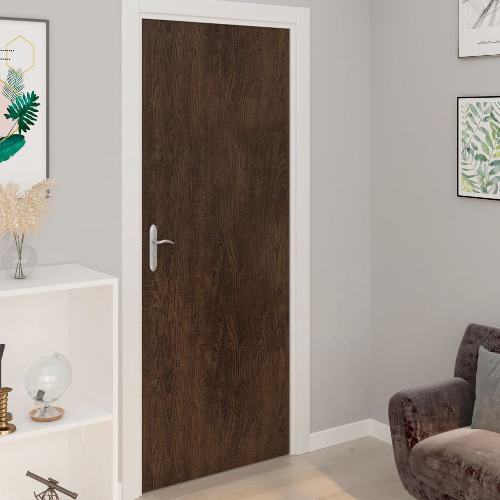 Selbstklebende Türfolien 2 Stk. Weißes Holz 210 x 90 cm PVC