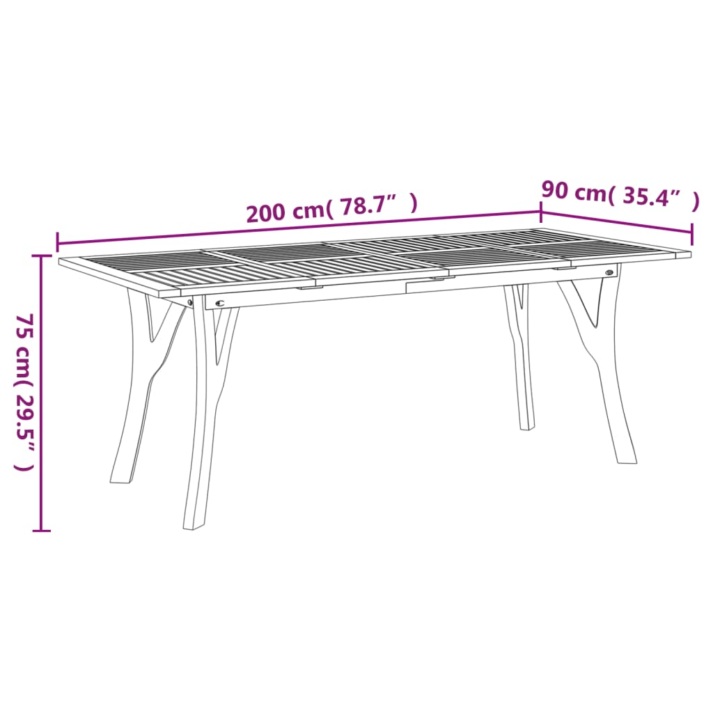 Gartentisch 85x85x75 cm Massivholz Akazie