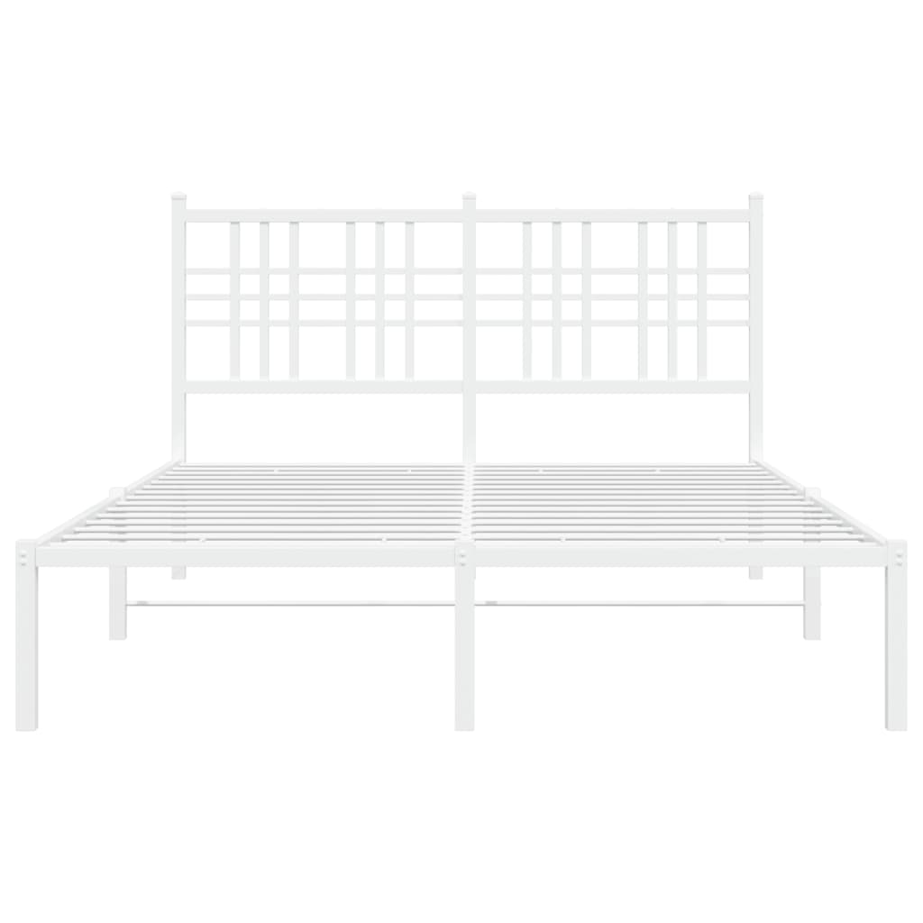 Bettgestell mit Kopf- und Fußteil Metall Schwarz 90x200 cm