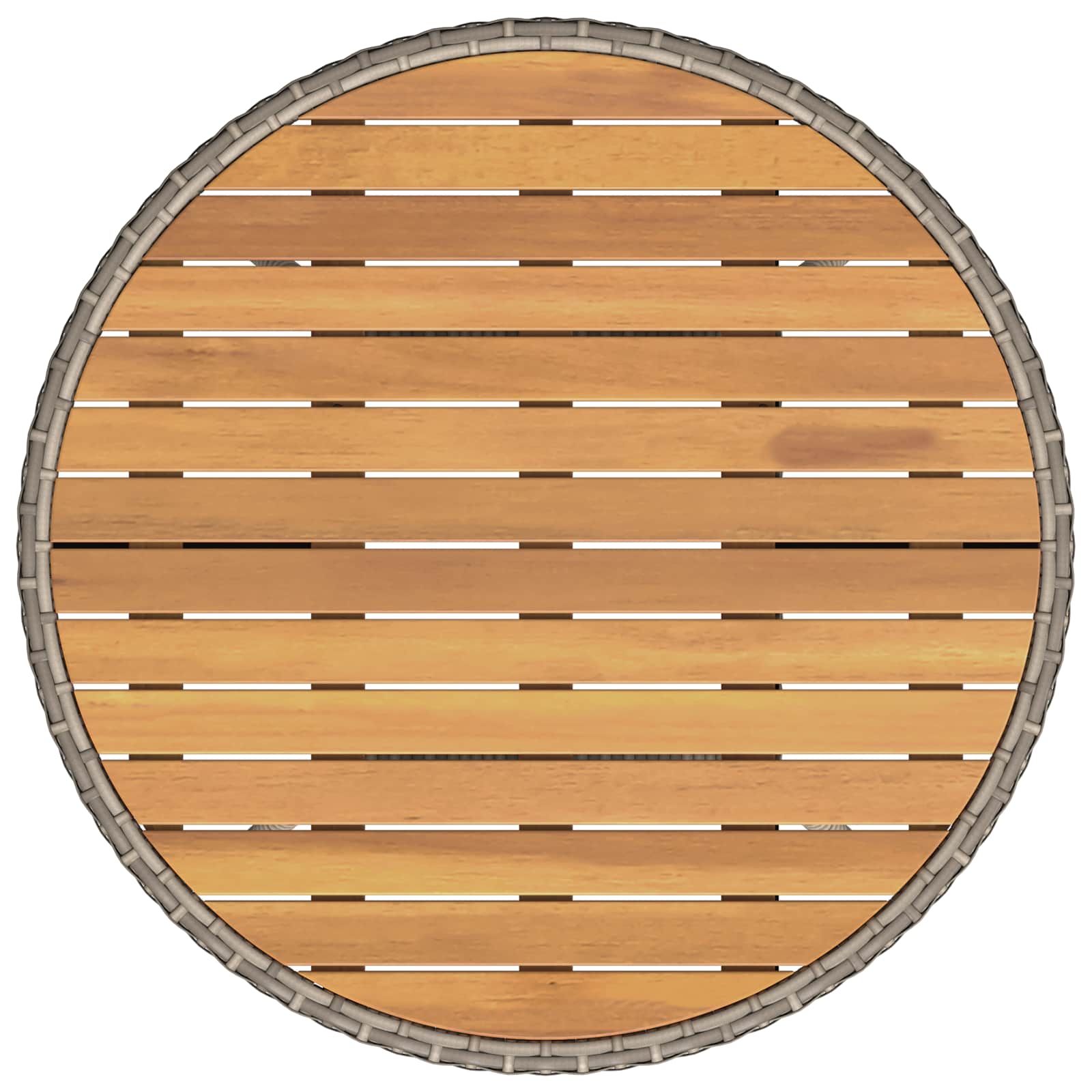 Garten-Esstisch Schwarz Ø 70 cm Poly Rattan Massivholz Akazie