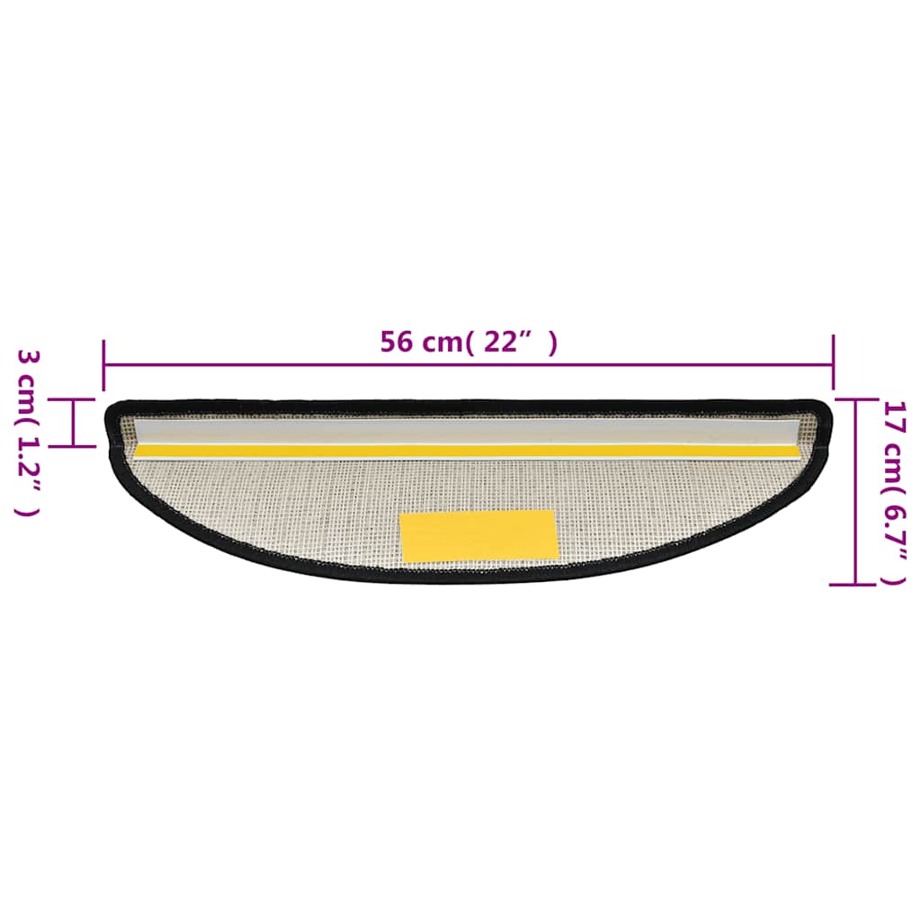 Stufenmatten 15 Stk. 56x17x3 cm Anthrazit Halbrund