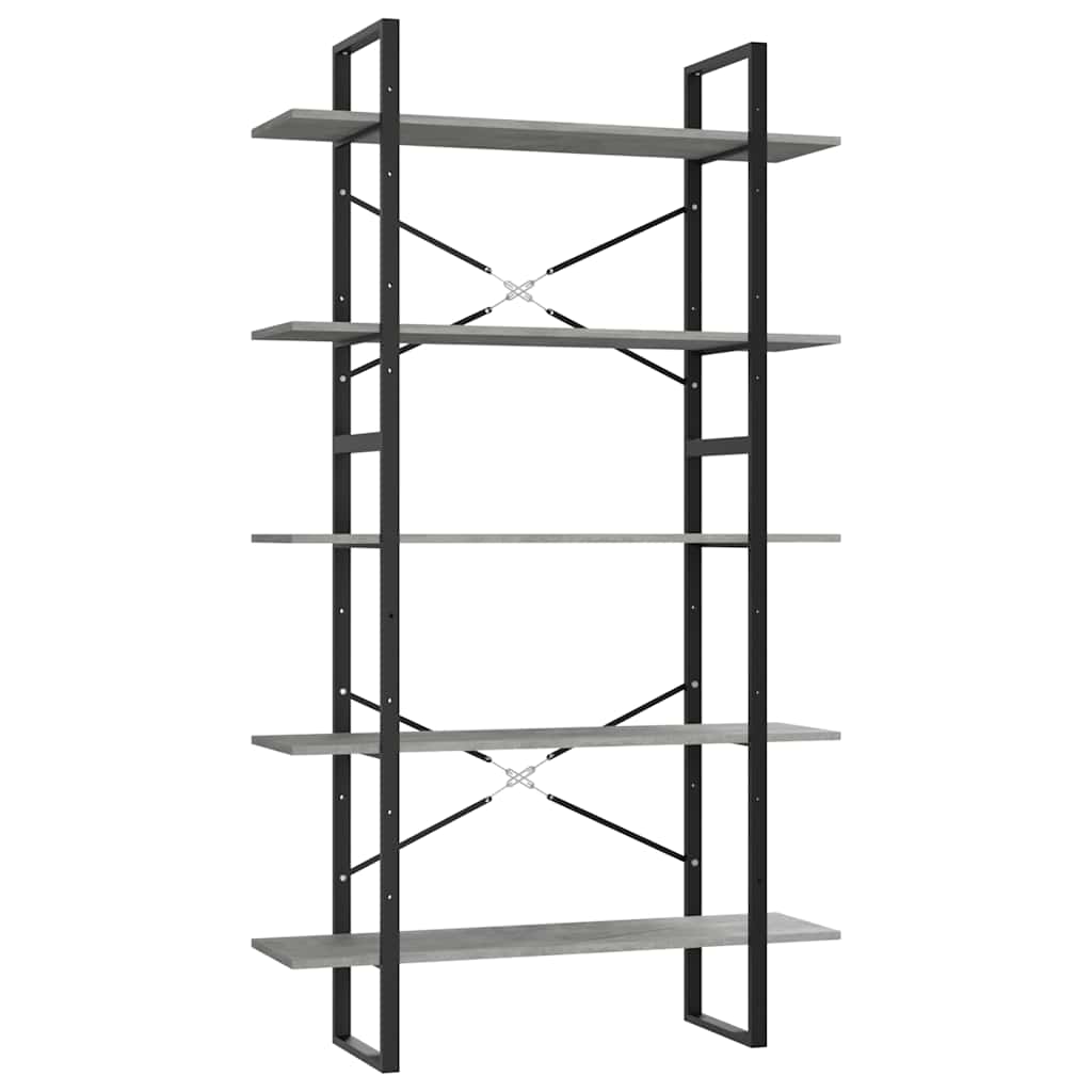 Bücherregal 5 Fächer Weiß 40x30x175 cm Holzwerkstoff