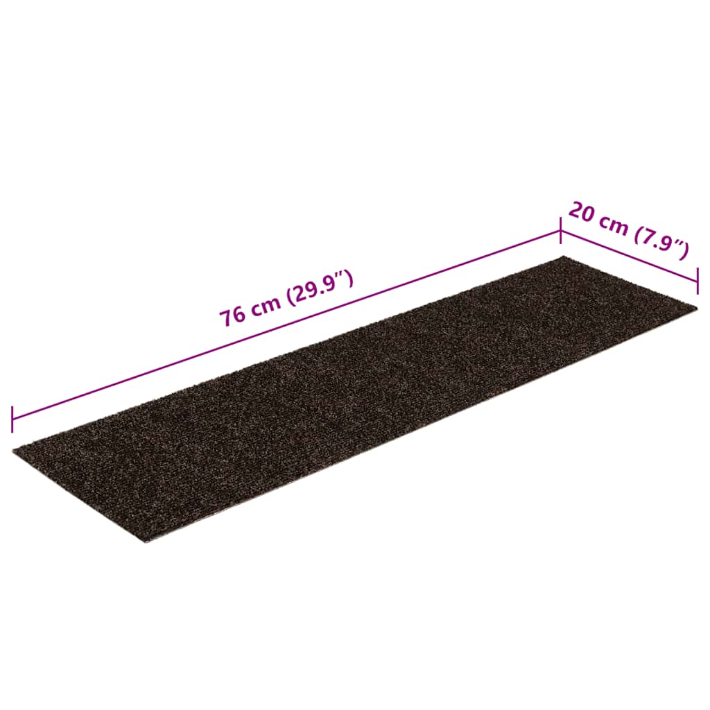 Stufenmatten Selbstklebend 15 Stk. 60x25 cm Hellbraun Rechteckig