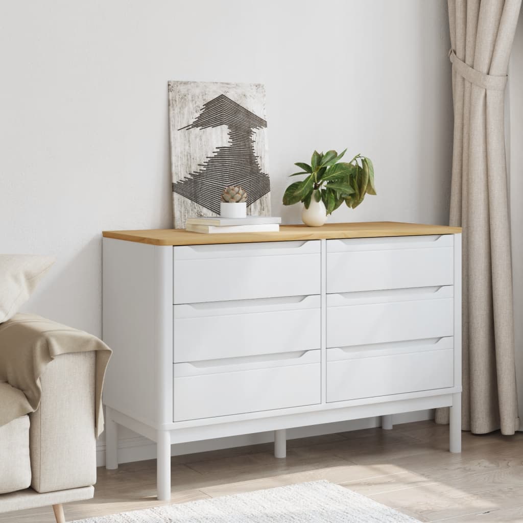 Kommode FLORO Wachsbraun Massivholz Kiefer