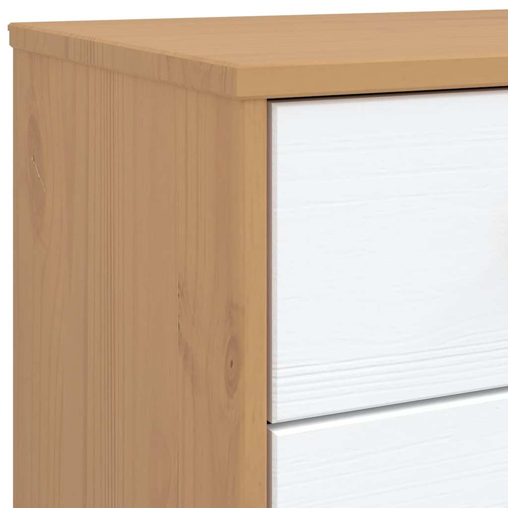 Schubladenschrank OLDEN Braun Massivholz Kiefer
