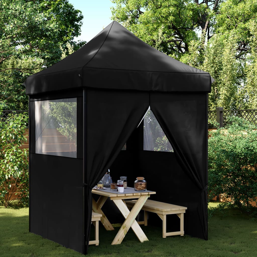 Partyzelt Faltbar Pop-Up Schwarz 200x200x306 cm