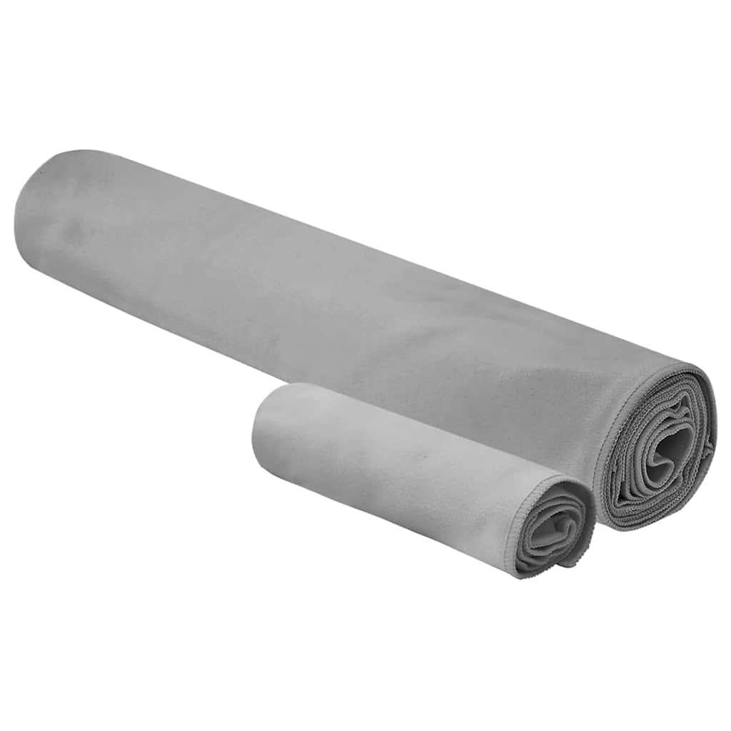 Sporthandtuch Set 2 pcs Dunkelgrau Stoff