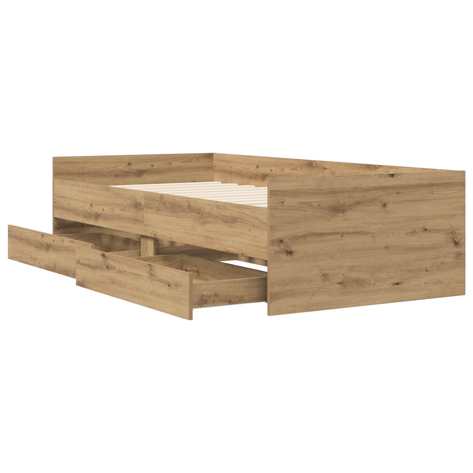 Bett mit Schubladen Braun Eiche-Optik 75x190 cm