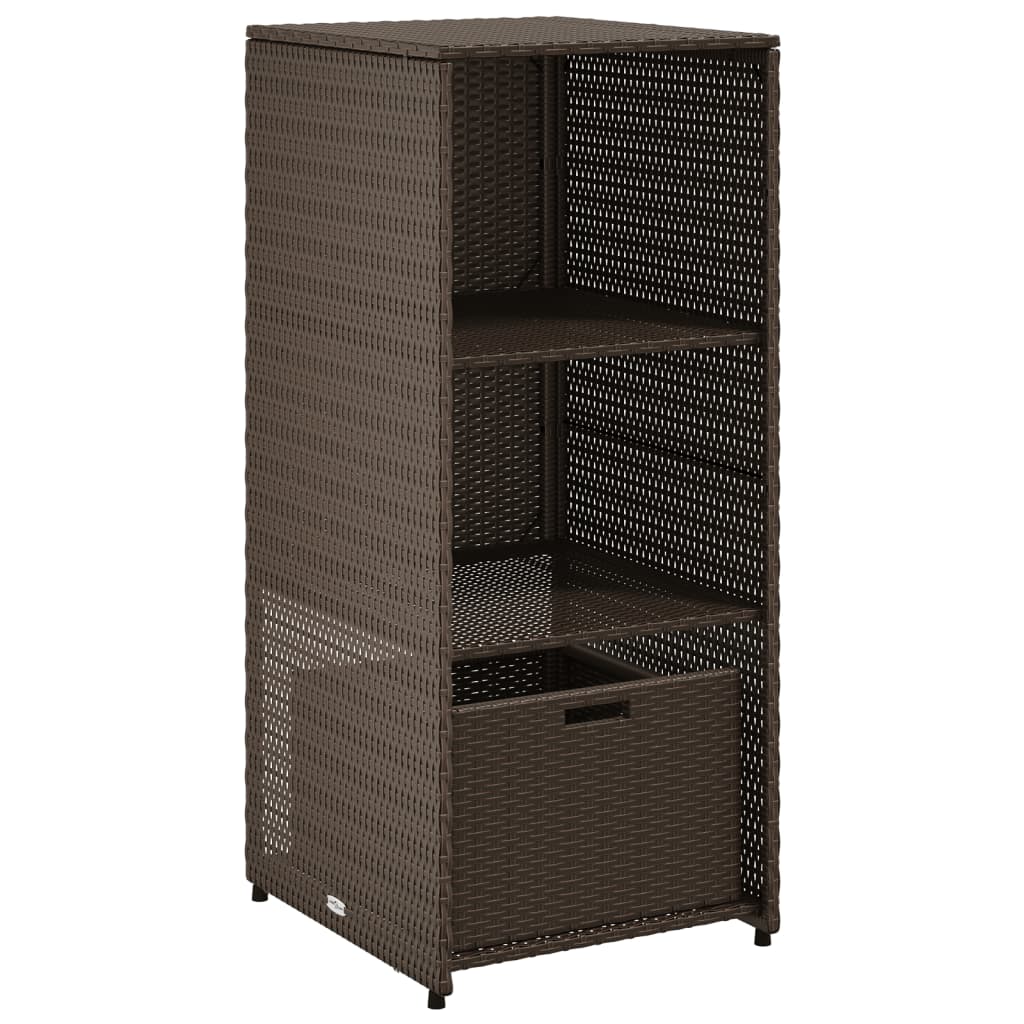 Gartenschrank Schwarz 50x55x115 cm Poly Rattan