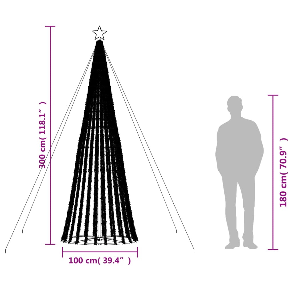 LED Weihnachtsbaum 275 LEDs Warmweiß 180 cm
